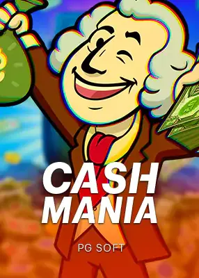 ปกเกม Cash Mania ค่าย PG Soft ตัวการ์ตูนถือเงิน ในตารางเกมหน้าแรก